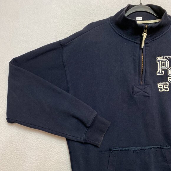 VINTAGE Penn State Nittany Lions Sweatshirt Mens L Navy OBV 1/4 Zip Pullover - Picture 9 of 15